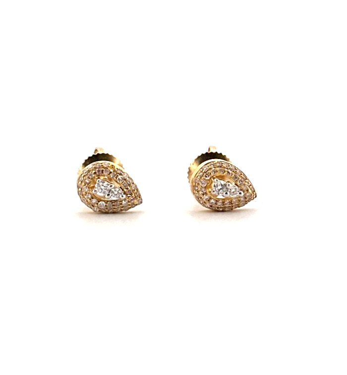 Aretes Diamantes 14K A Diamante 0.28 CT Weight 1.4g