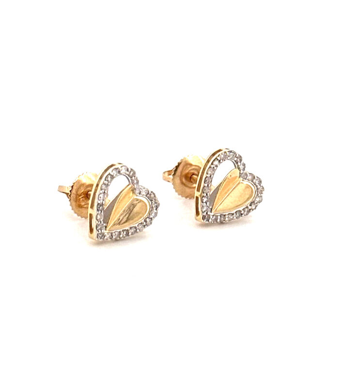 Aretes Diamantes 14K A Diamante 0.26 CT Weight 1.59g