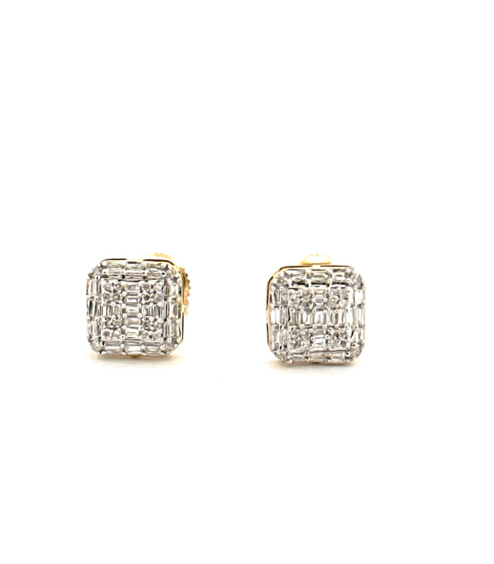 Aretes Diamantes 14K A Diamantes 0.39 CT Weight 2.21g