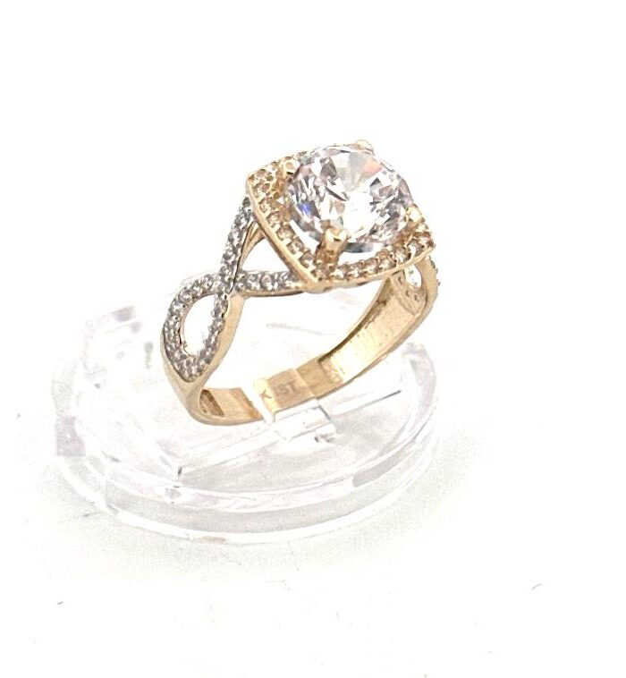 Anillos Compromiso 14K A Circonia Size 6.5 Weight 3.1g