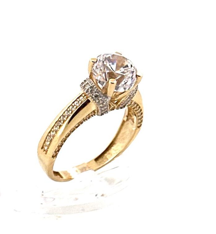 Anillos Compromiso 14K A Circonia Size 7 Weight 3.9g