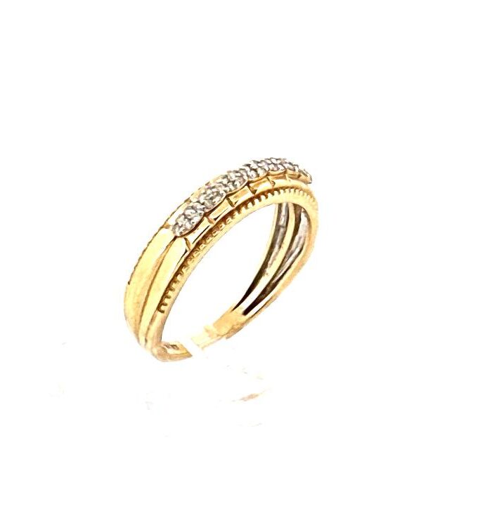 Anillo de compromiso trios Oro Amarillo 14K Diamantes 0.50CT