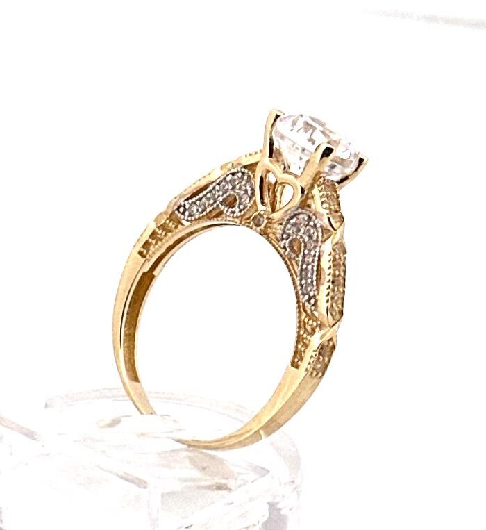 Anillos Compromiso 14K A Circonia Size 7.5 Weight 3.7g