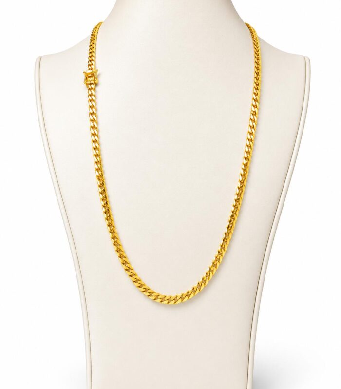 Cadena Cuban Link 10K A Size 24'' 4mm Weight 26.2g
