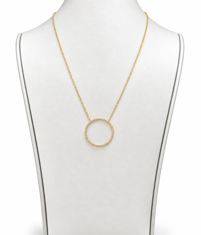 Cadena con Diamantes Oro Amarillo 14K Diamante 0.22CT Size 18''