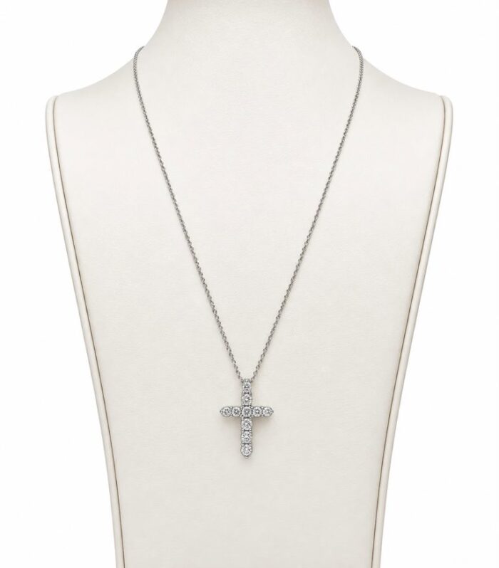 Cadena con Diamantes Oro Blanco 14K Diamante 0.51 CT